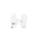 A pair of white PGM men's golf gloves, perfect for all weather conditions. These durable gloves feature a breathable, perforated design on the fingers and backhand for maximum comfort during play.