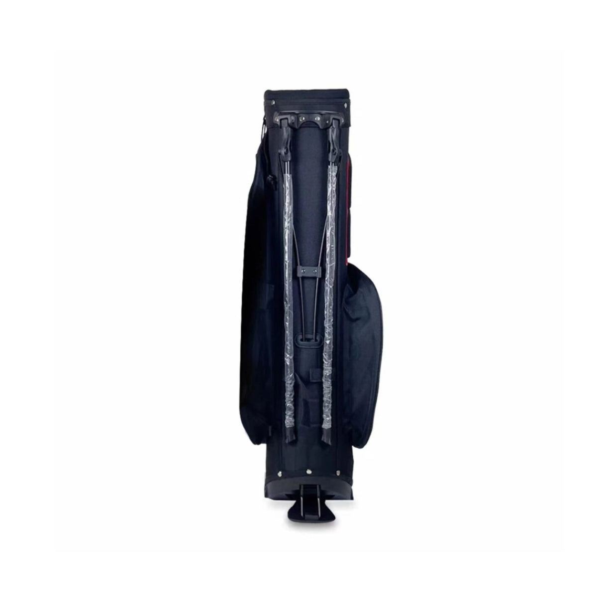 Back view of the Titleist carry golf bag highlighting the dual stand leg mechanism, reinforced stitching, and side storage pockets. Built for stability and easy access during rounds.