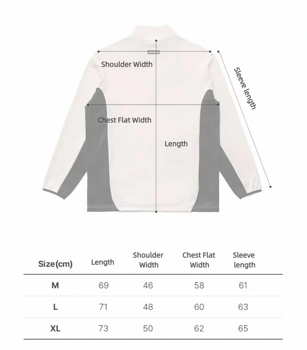Malbon Contrast Quarter Zip Pullover White size chart