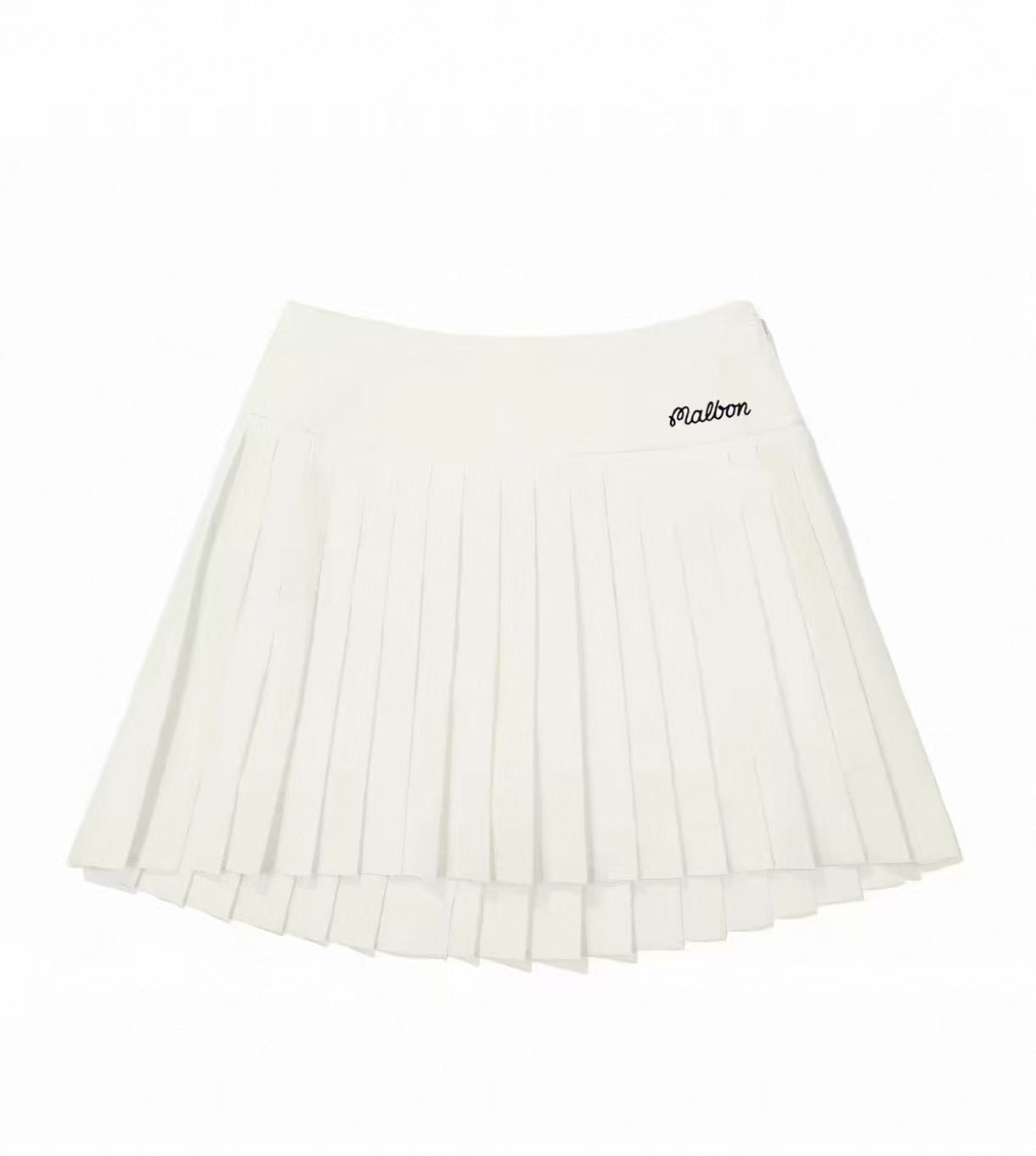 Malbon Women's Pleated A-Line Golf Skort With Shorts White golf skort detail view