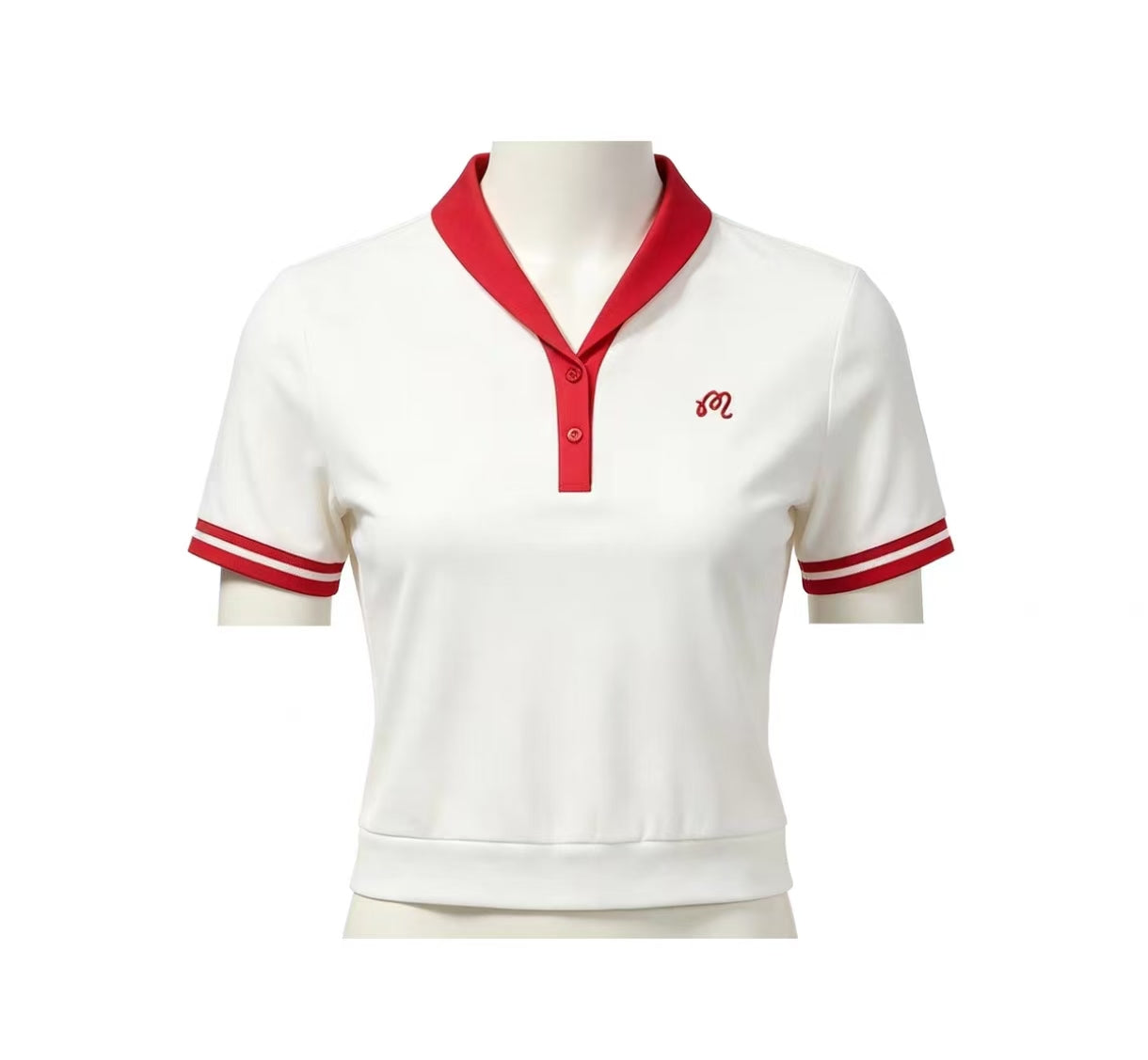 Malbon Women's Lightweight Breathable Golf T-Shirt White golf t-shirt front view