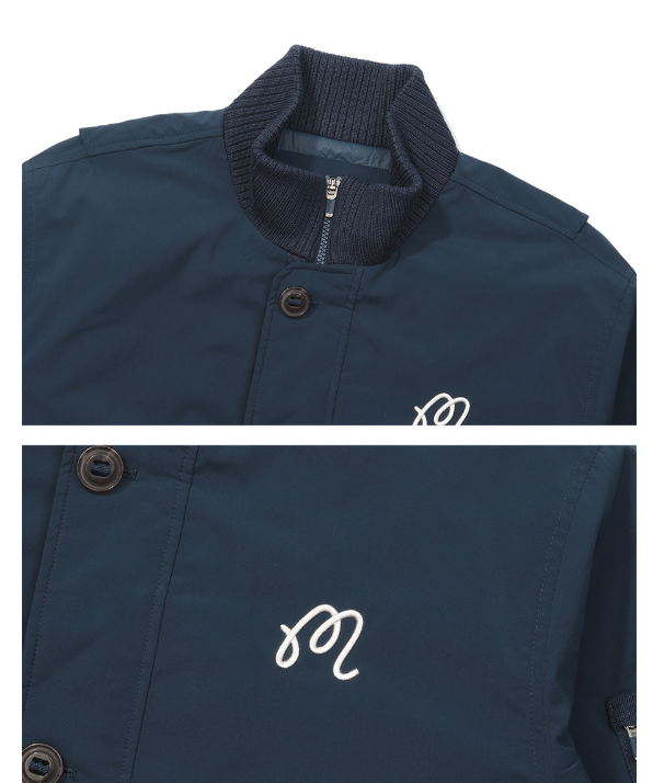 Malbon women Navy Blue women’s windproof golf jacket upper detail