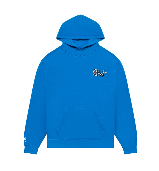 Malbon Unisex Dragon Graphic Heavyweight Golf Hoodie Blue front view