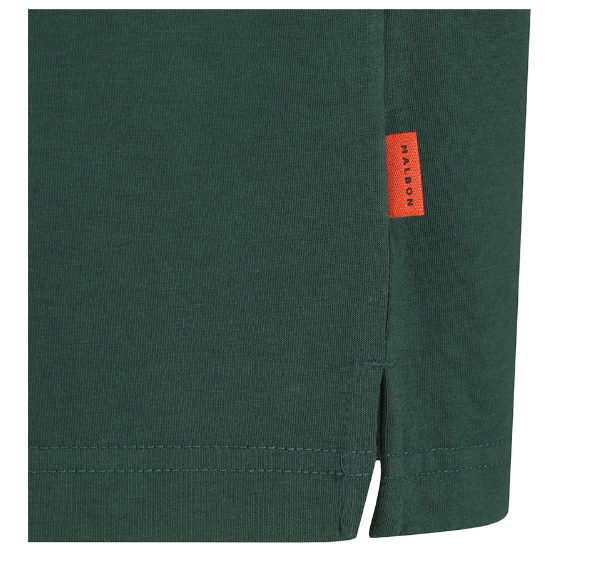 Malbon green T-shirt hem brand tab detail