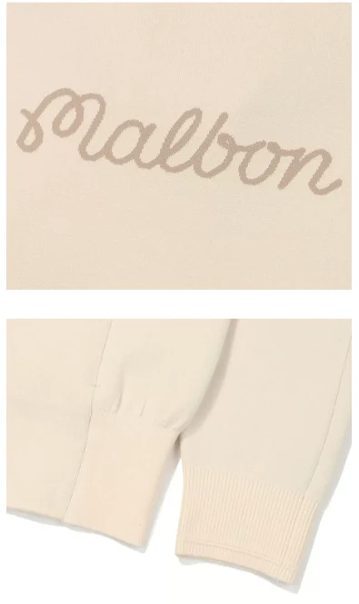 Malbon Women Golf Zip Jacket Casual Outerwear Beige women's golf zip jacket fabric and trim detail