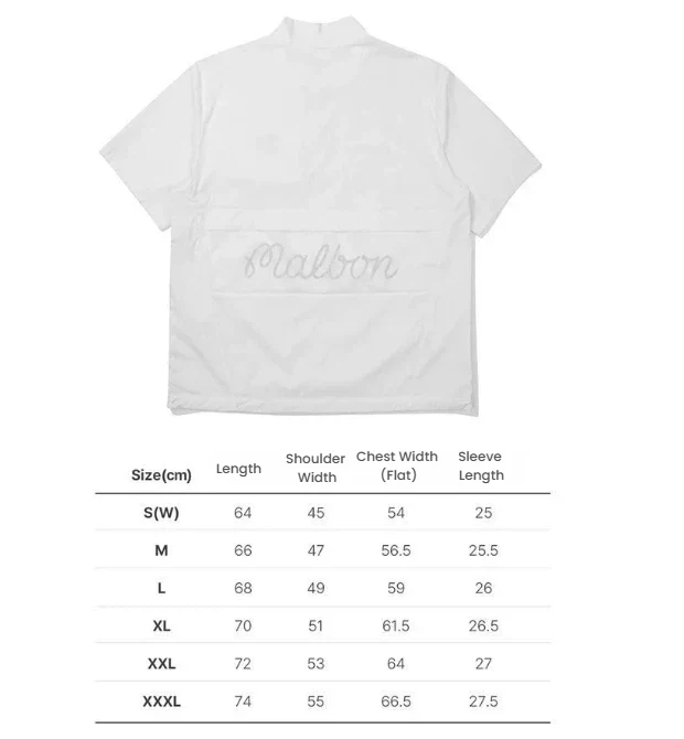 Malbon Unisex Quarter-Zip Golf Polo Shirt Green size chart