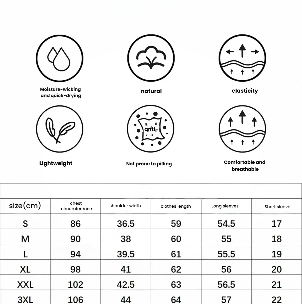 Women’s Summer Slim Stand Collar Golf Shirt size chart