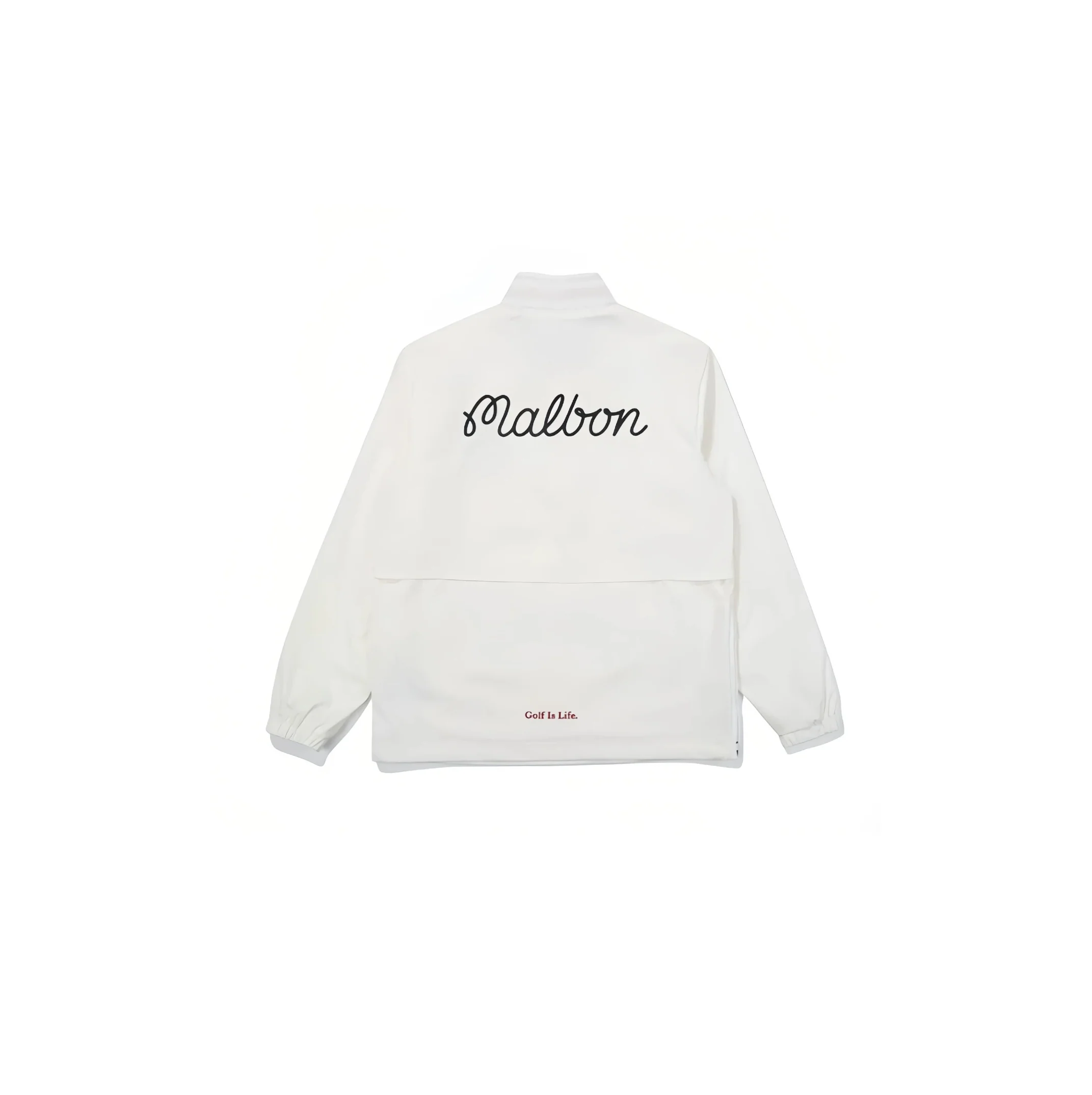 Malbon Men's Golf Jacket - Breathable Stretch Casual Outerwear White back view