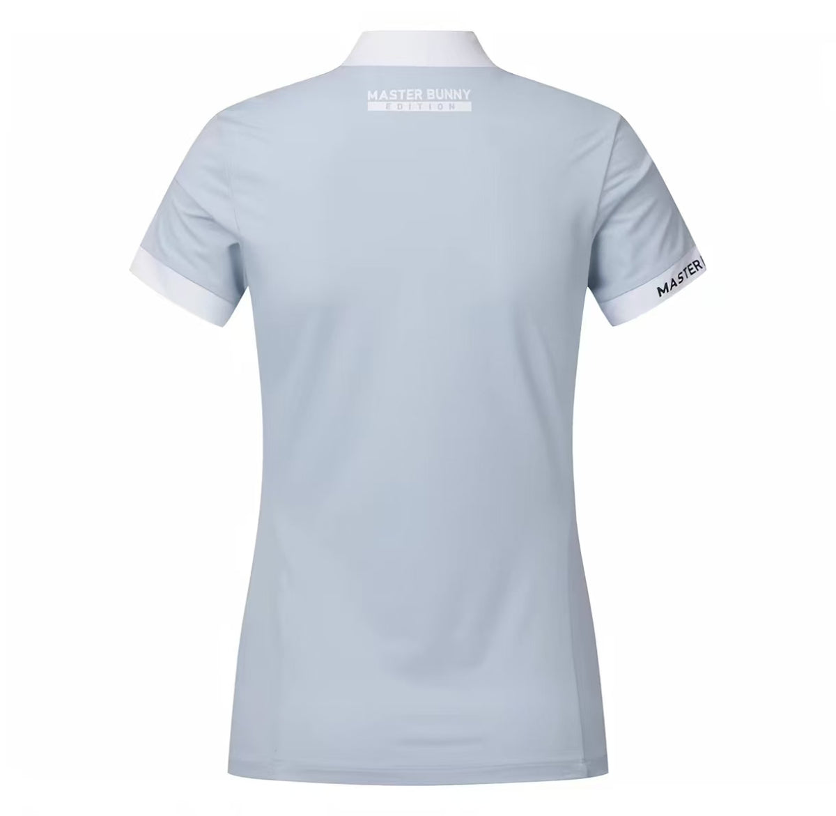 Women’s Summer Slim Stand Collar Golf Shirt in Blue - product view