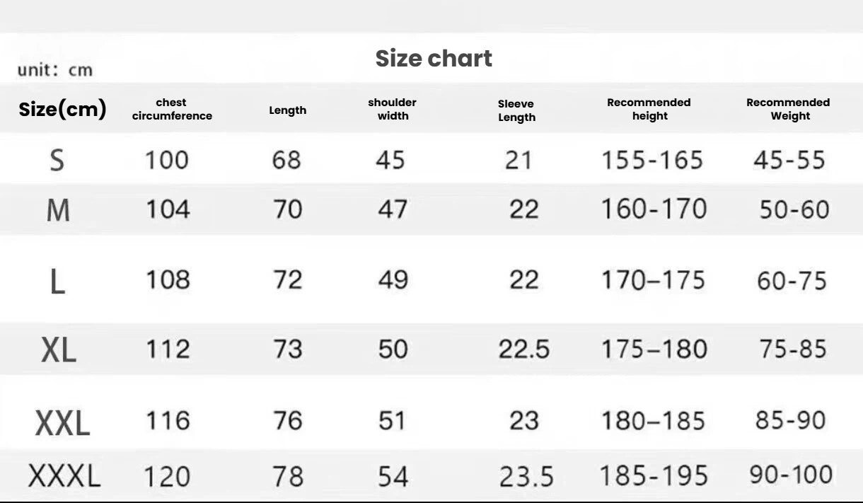 Eastside Golf Blue T-shirt size chart