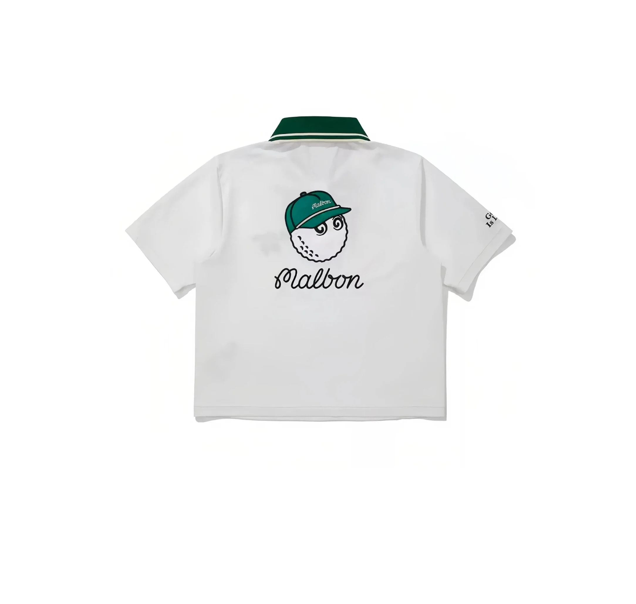 Malbon Women Golf Polo Shirt Casual Sports Collar Tee White back view