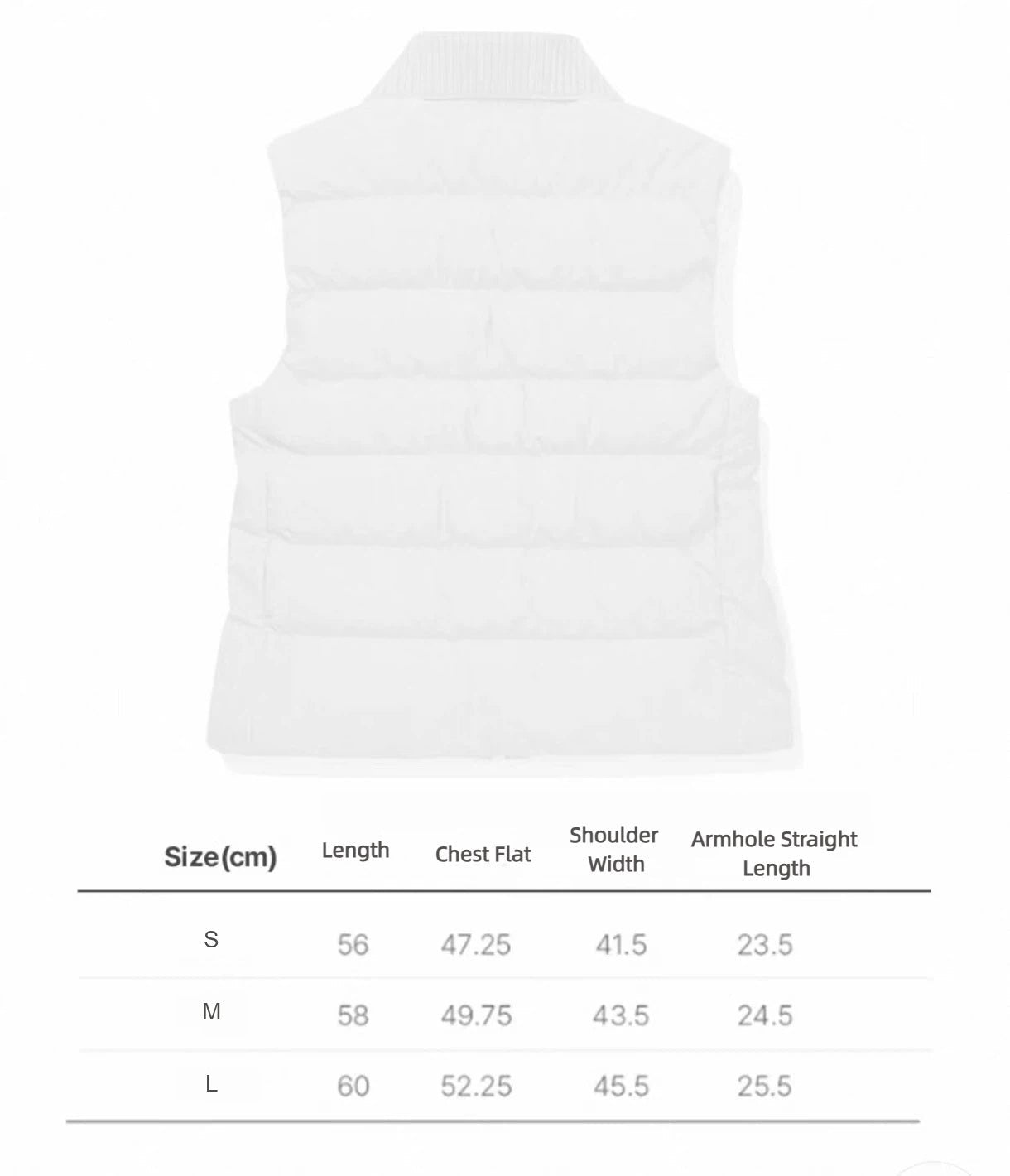 Malbon Golf Women’s Knit Collar Insulated Down Vest black letter size chart