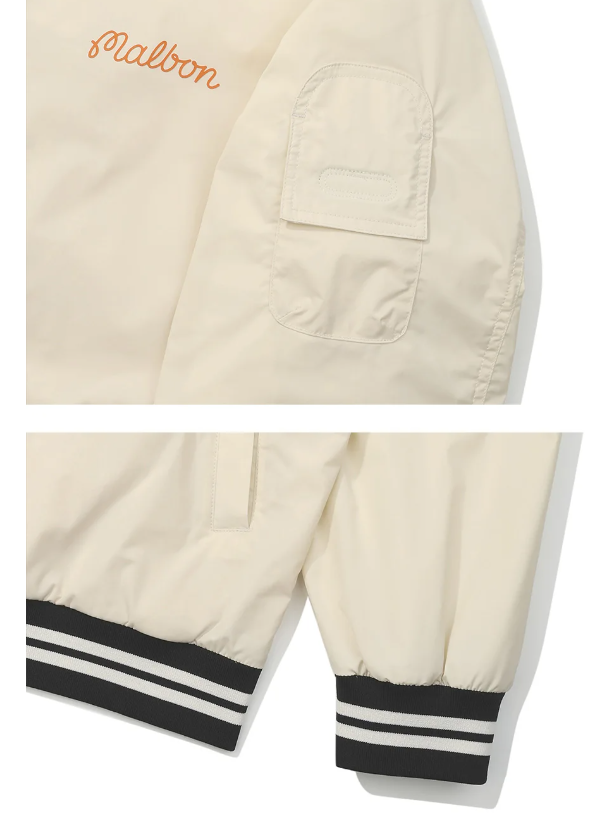 Malbon men Cream technical waterproof golf jacket logo detail