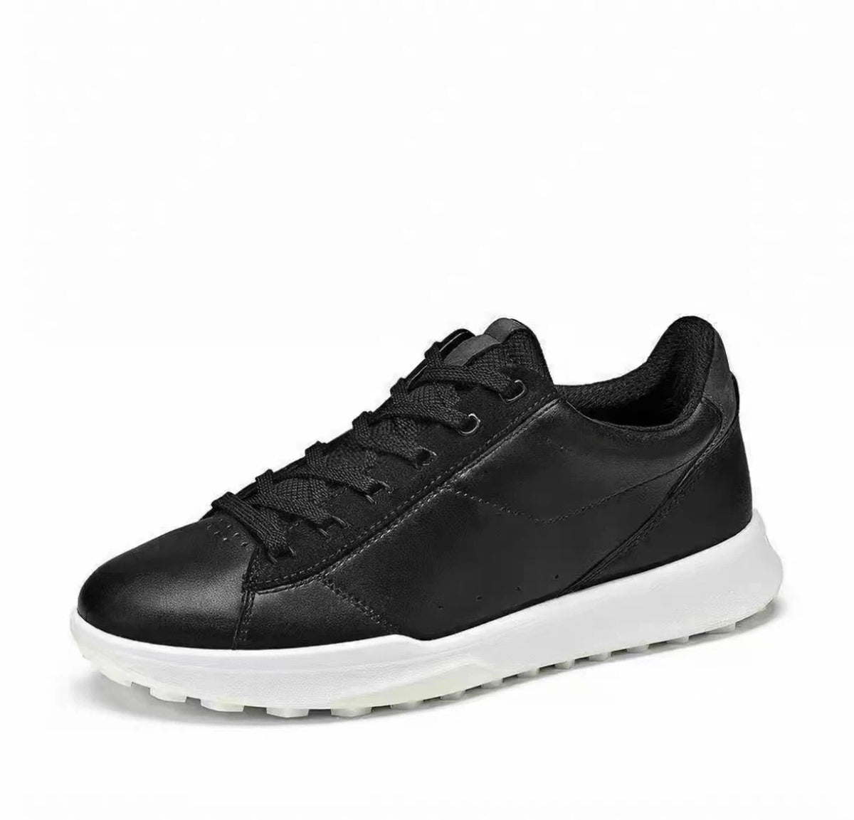 men’s hybrid lace-up golf shoes in Black, side profile