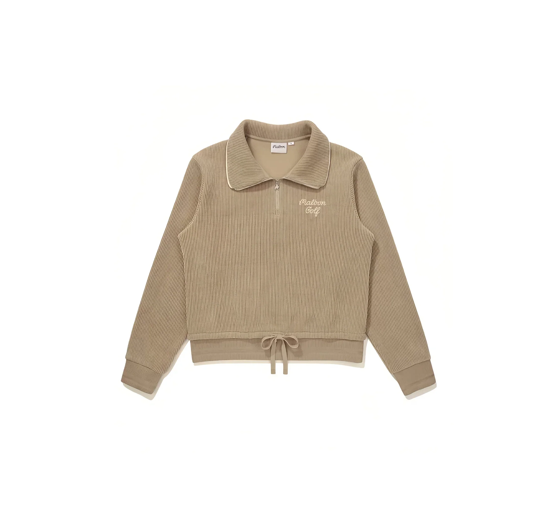 Malbon women's half-zip golf sweatshirt jacket in Khaki - image 6