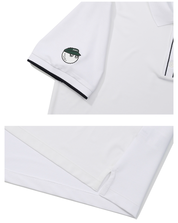 Malbon white golf polo sleeve detail