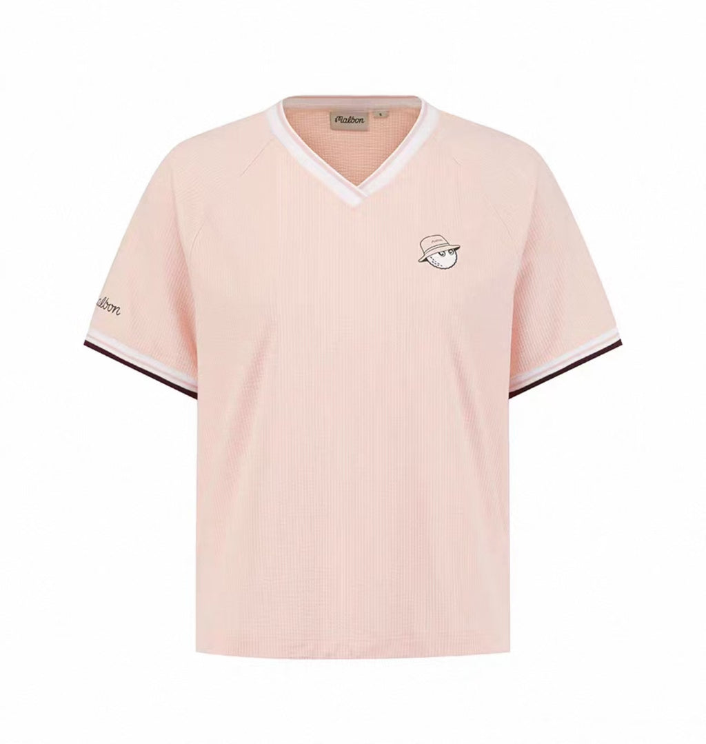 Malbon Golf Women’s Striped Breathable Casual Polo Shirt