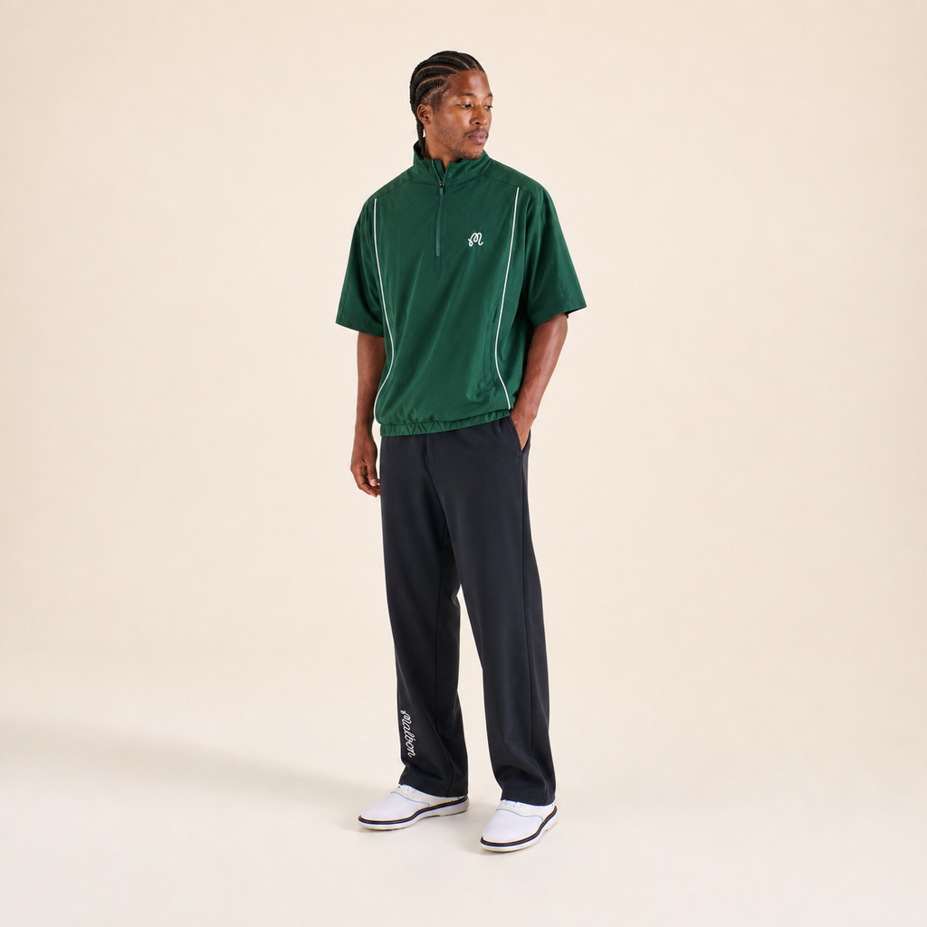 Malbon Links Windshirt Forest Green back view