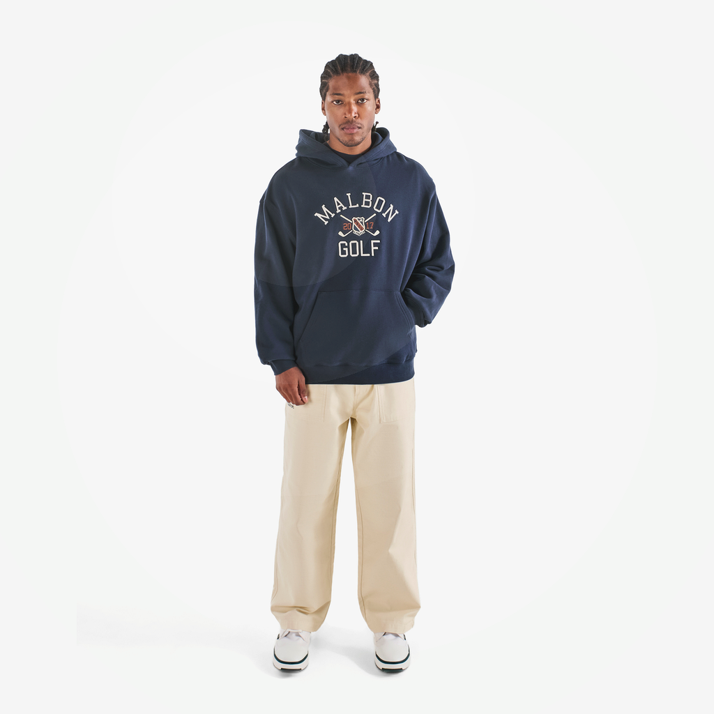 Malbon Malbon Fesque Crest Hoodie navy model image 2