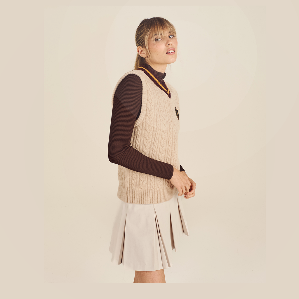Malbon Malbon Preserve Sweater Vest beige model image 3