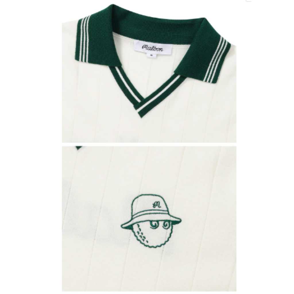 Malbon Striped Knit Polo White product view
