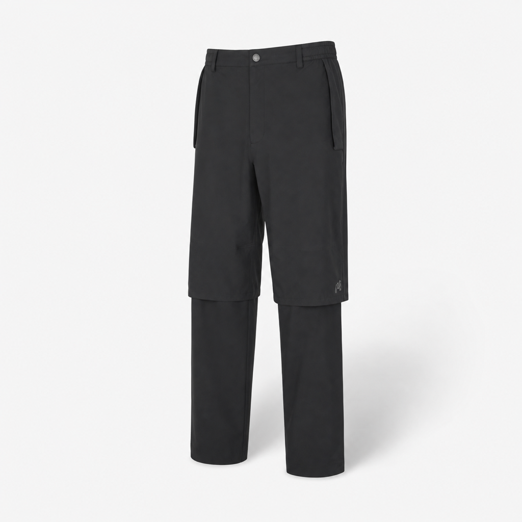 Malbon Studio Seoul Rain Pant Black Black golf rain pant model-wearing view