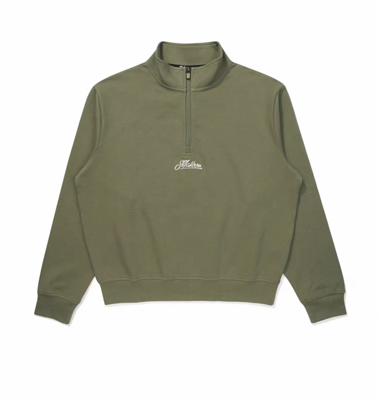 Malbon Cleo Sweatshirt Olive Green golf apparel front view